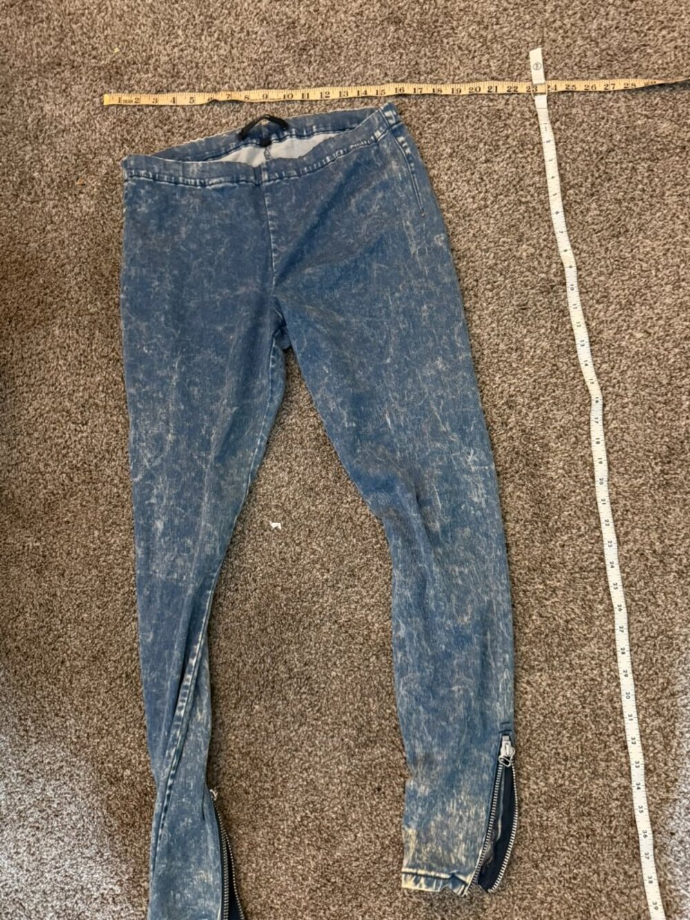 Joes Jeans The Legging Acid Wash Denim Jeggings Ankle Zip Womens Size Large L